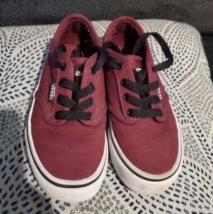 Burgundy/black Vans size 12 (unisex)
